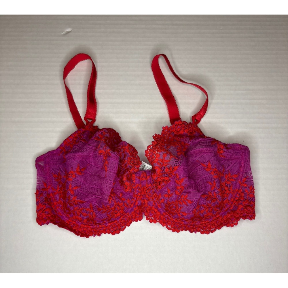 Wacoal Embrace Lace Underwire Bra 65191 Purple Red Floral 36D